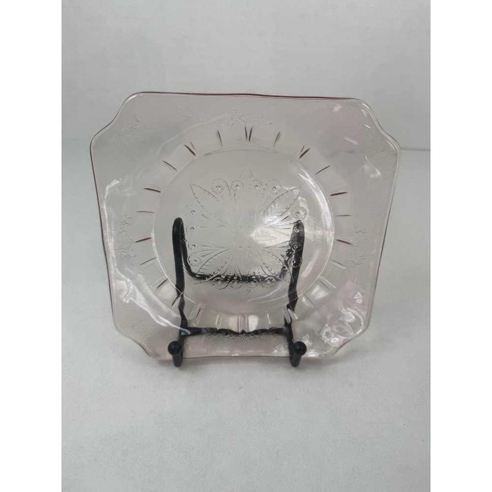 Jeannette Adam Pink 6" Sherbet Bread Plate Depression Glass